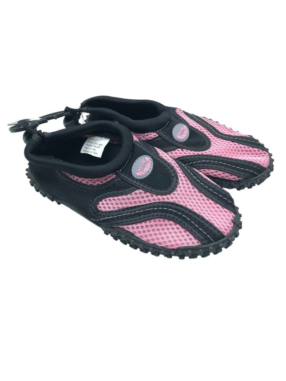 Easy USA Girls Water Shoes Slip On Mesh Fabric Drawstring Pink Black 2